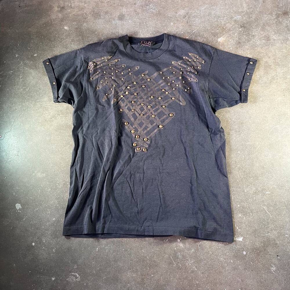 80 Single Stitch, Pgb, Shoulder Pad, Stud And Glitter, Graphic Shirt